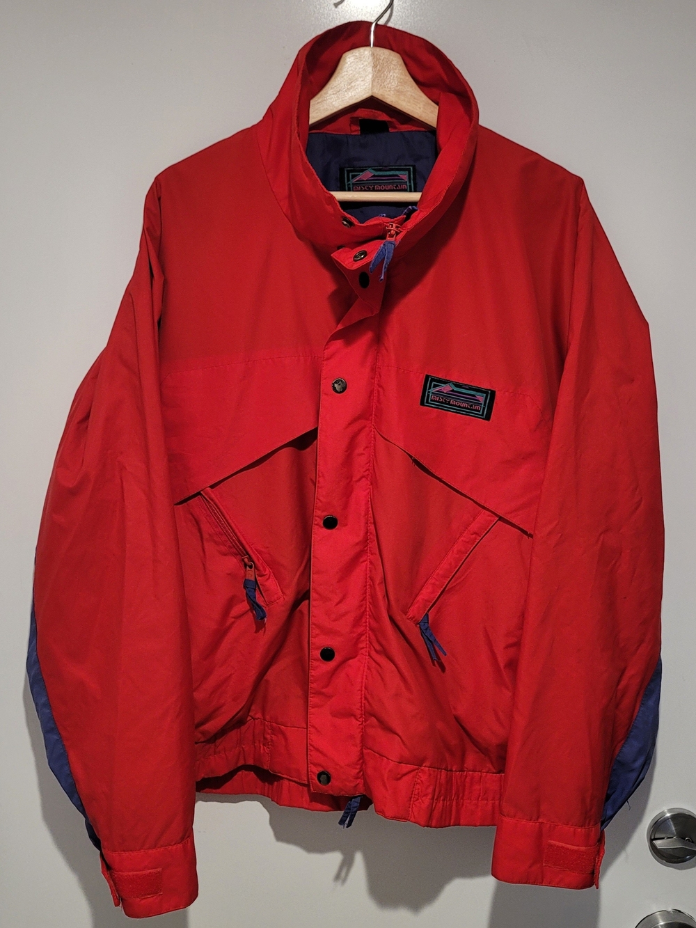Misty Mountain Men's Red Windbreaker Jacket with Contrast Details